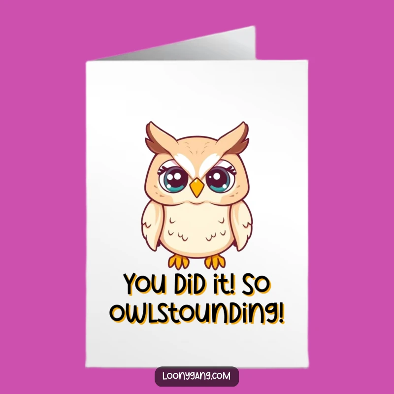 Free Printable Congrats Card: Startled Owl Eyes Pop - Shocking Downloadable