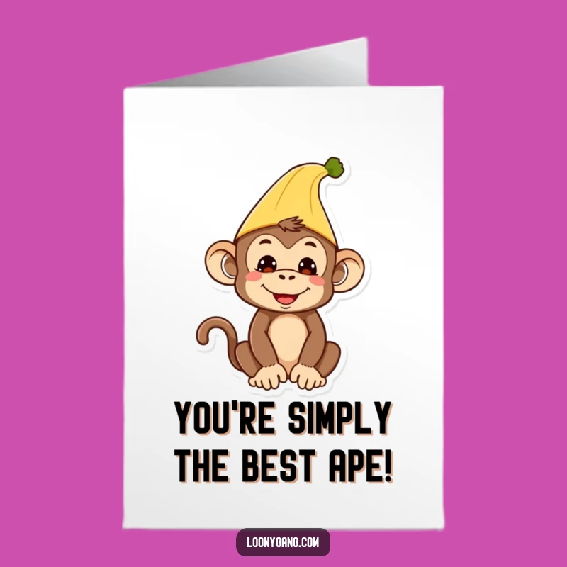Free Printable Monkey Congrats Card: Banana Peel Style Downloadable