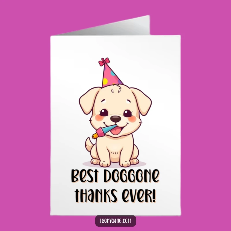 Free Printable Party Dog Thank You Card: Funny Downloadable Gratitude with a Wag