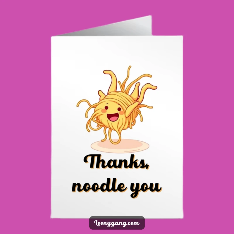 Free Printable Thank You Card: Spaghetti Noodle Thanks - Hilarious Downloadable Gratitude!