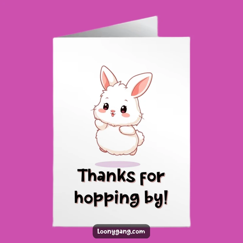 Free Printable Thank You Card: Wiggle Bunny, Heartfelt Humorous Downloadable Gift