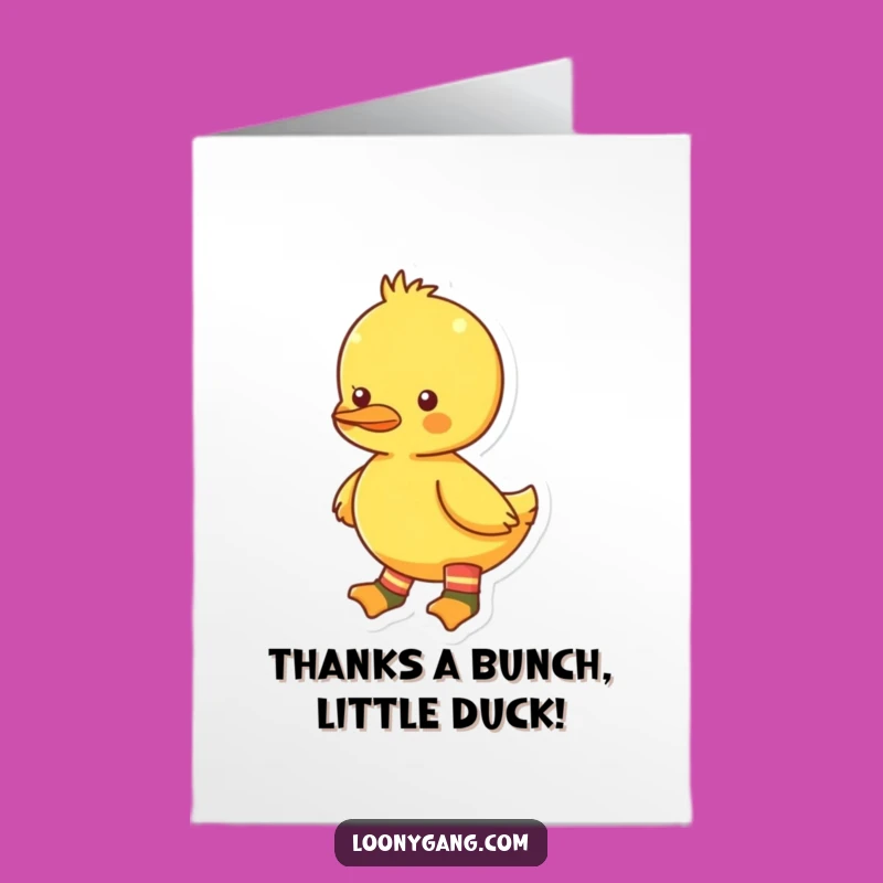 Free Printable Thank You Card: Mismatched Socks Duckling Funny Downloadable Gift