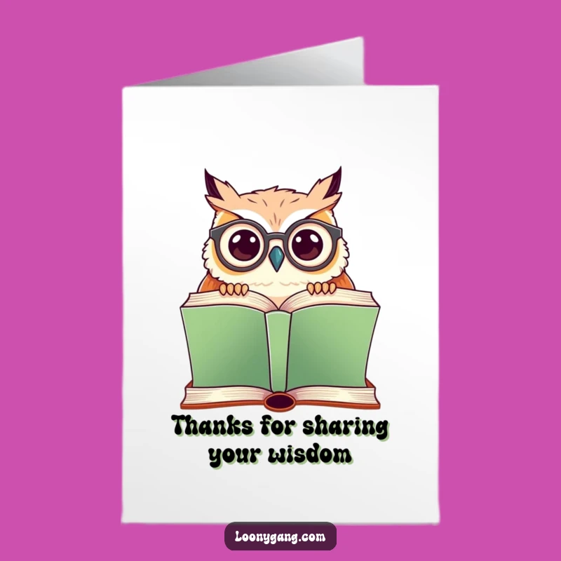 Free Printable Thank You: Adorable Owl Over Book, Express Gratitude with Downloadable Humor