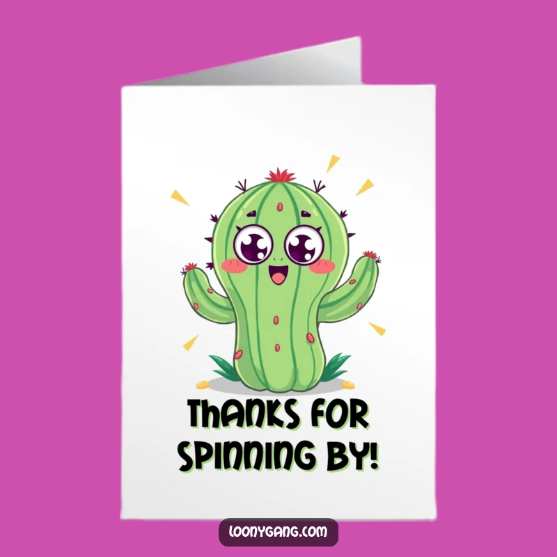Free Printable Thank You Card: Crazy Cactus Expressing Gratitude - Humorous Downloadable