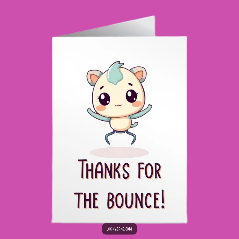 Free Printable Thank You Card: Bouncing Creature Gratitude for a Heartfelt DIY Gift
