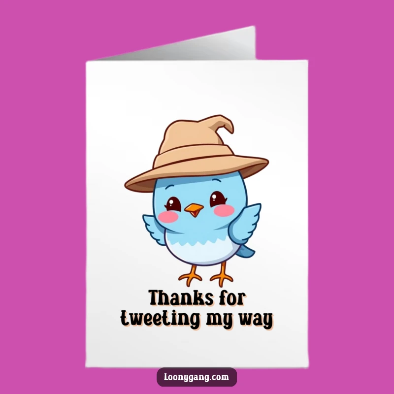 Free Printable Bird Thank You Card: Thanks a Bunch! Crooked Hat Gratitude. Downloadable