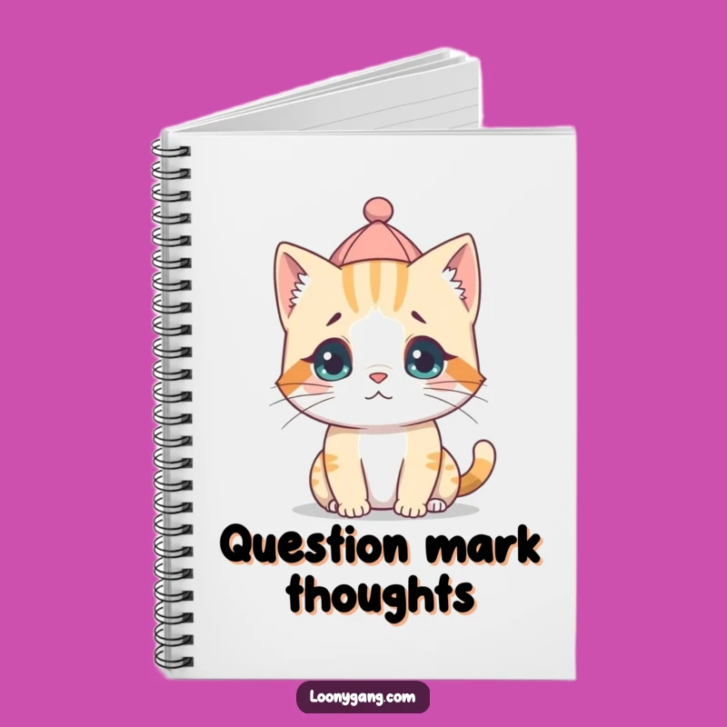 Funny Cat Cub Backwards Hat Notebook - Silly Confused Journal
