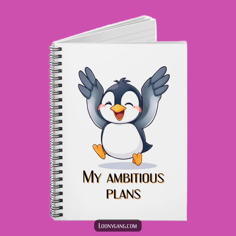 Funny Penguin Fly Attempt Notebook - Goofy Bird Journal for Ideas