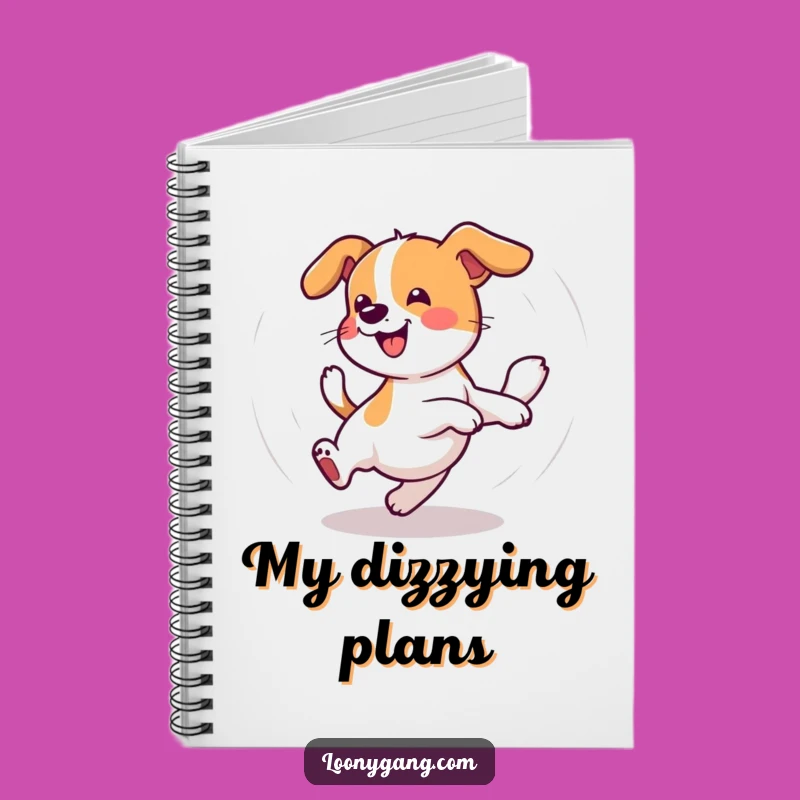 Funny Wobbly Dog Notebook: Dizzy Tail Chaser Idea Journal