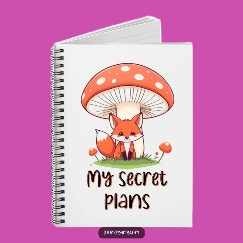 Funny Fox Notebook: Journal with Hidden Fox & Mushroom, Whimsical Funny Gift