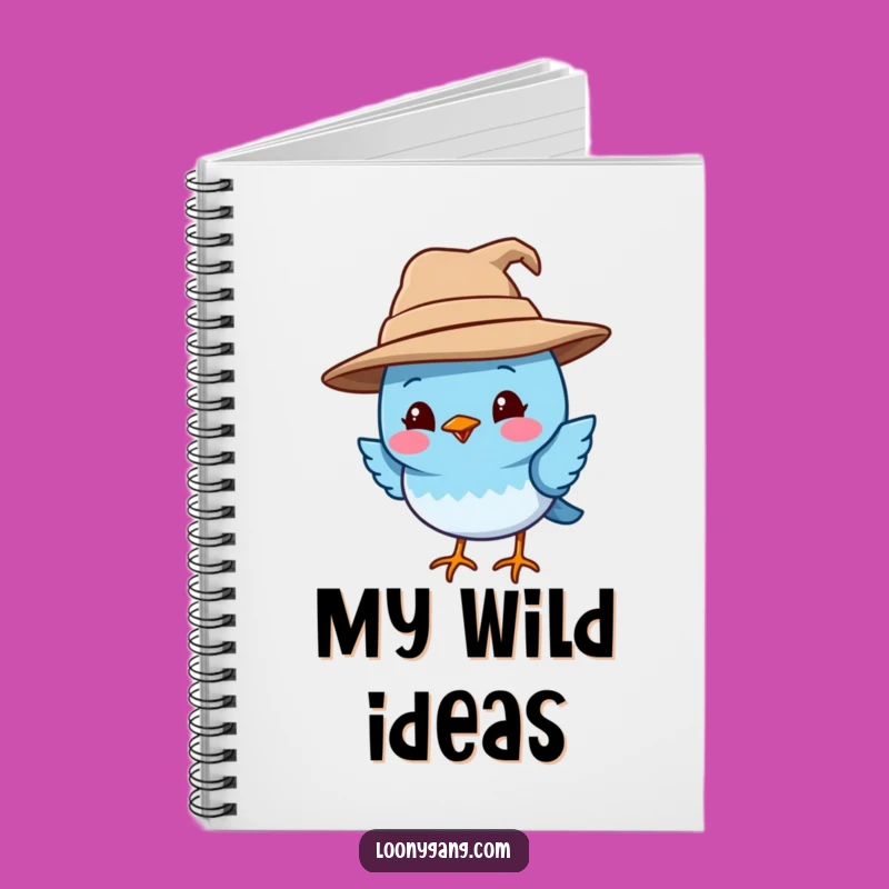 Funny Blue Bird Notebook: Journal with Quirky Bird & Big Hat, Funny Gift