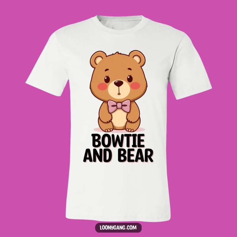 Funny Bear Cub Bowtie T-Shirt: Comical Cartoon Bear in Tie, Best Funny Gift Ever