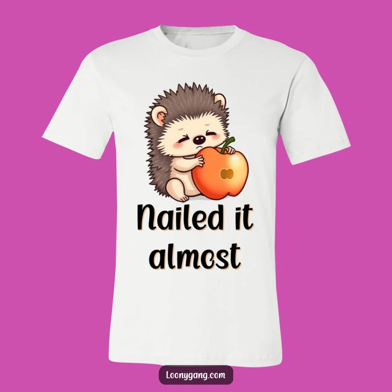 Funny Hedgehog Apple T-Shirt: Bewildered Cub Humor And Cute Gift Apparel