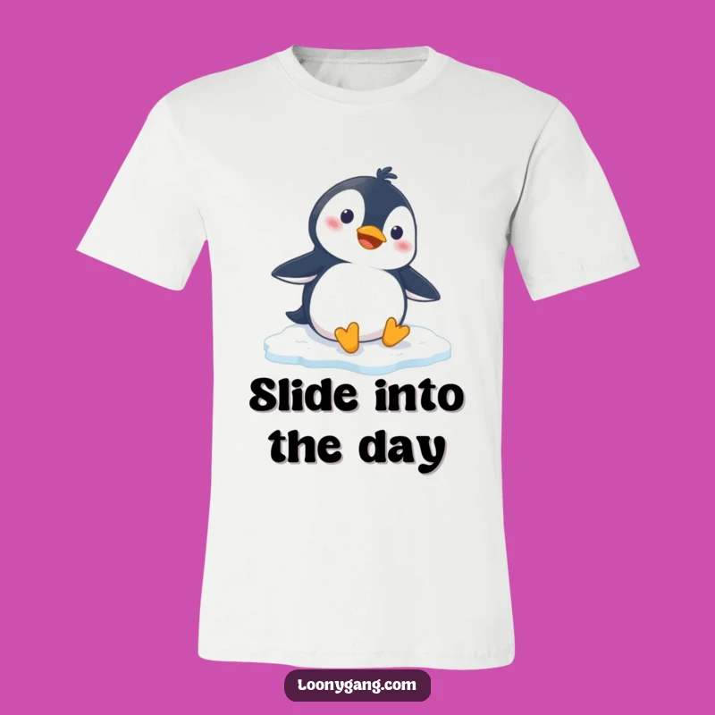 Funny Penguin Slipping T-Shirt: Comedic Cartoon Apparel for Penguin Fanatics