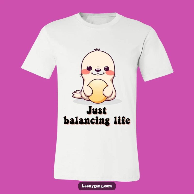 Funny Seal Wobble T-Shirt: Playful Balancing Act for a Hilarious Gift
