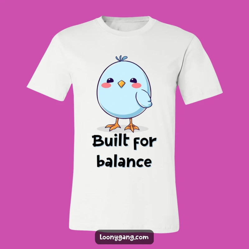 Funny Wobbly Feet Blue Bird T-Shirt: Comical Cartoon Bird Is A Hilarious Gift