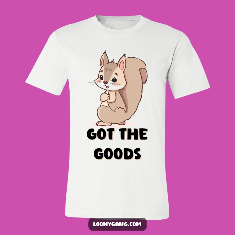 Funny Squirrel Hiding Acorn Tee - Mischievous Nutty Shirt Gift