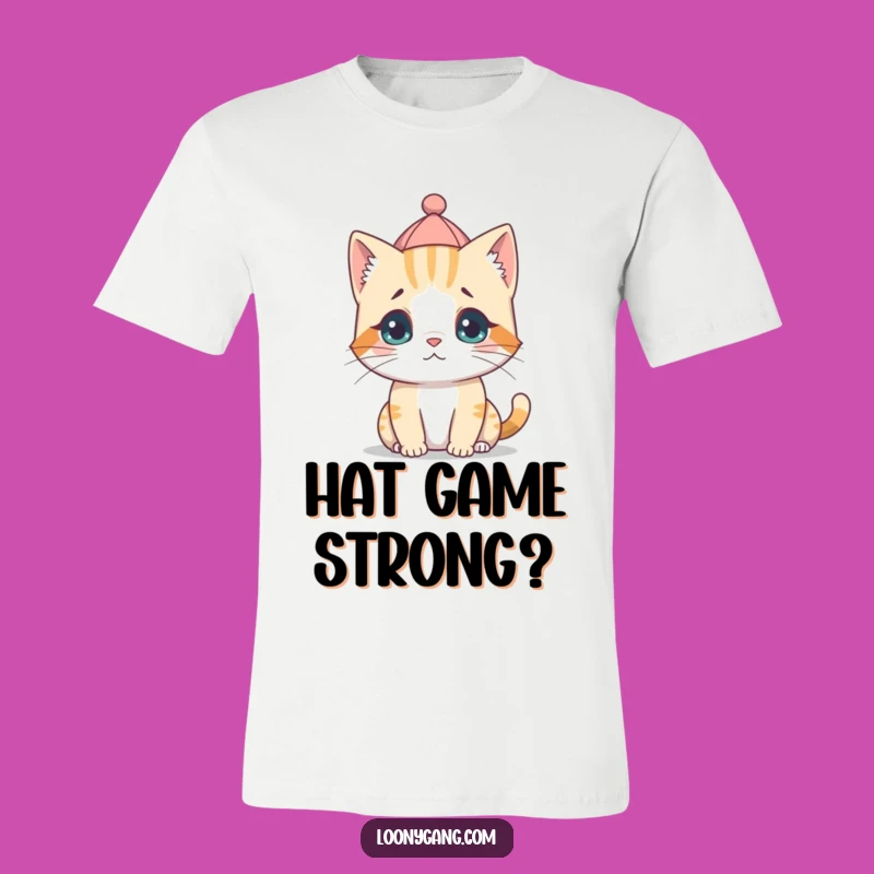 Funny Cat Cub Backwards Hat T-Shirt - Silly Confused Kitten Tee