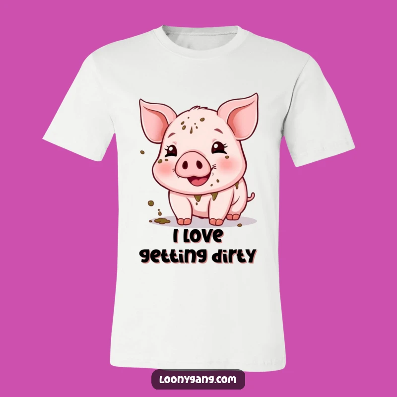 Funny Muddy Piglet T-Shirt: Wear Your Happiness with this Cute Farm Design