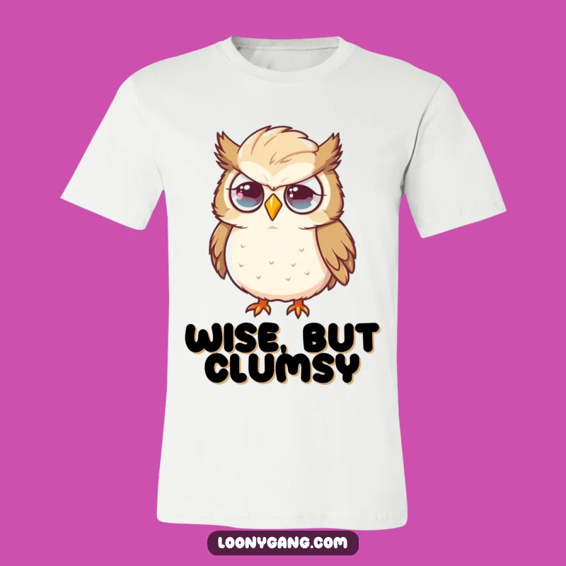 Funny Flustered Owl T-Shirt, Oversized Feather Tee, Humorous Bird Lover Gift