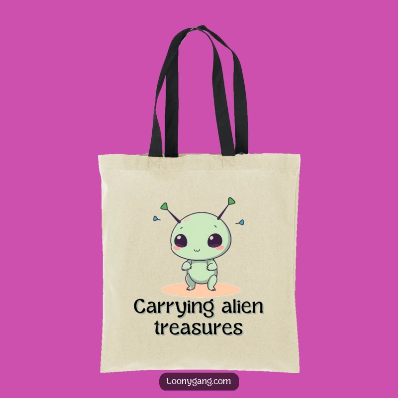 Funny Alien Antennae Tote Bag: Wacky UFO Creature Carrier, Great Funny Sci-Fi Gift