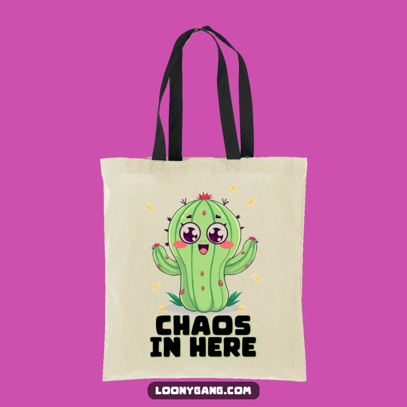 Funny Googly Eyes Spinning Cactus Tote Bag: Carry Your Laughs in Style