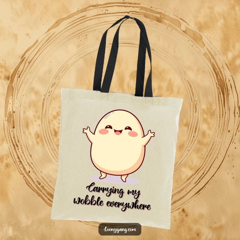 Funny Blob Jig Tote Bag featuring a cheerful, round blob character in a hilarious jig, ideal for carrying your items with a dose of humor.