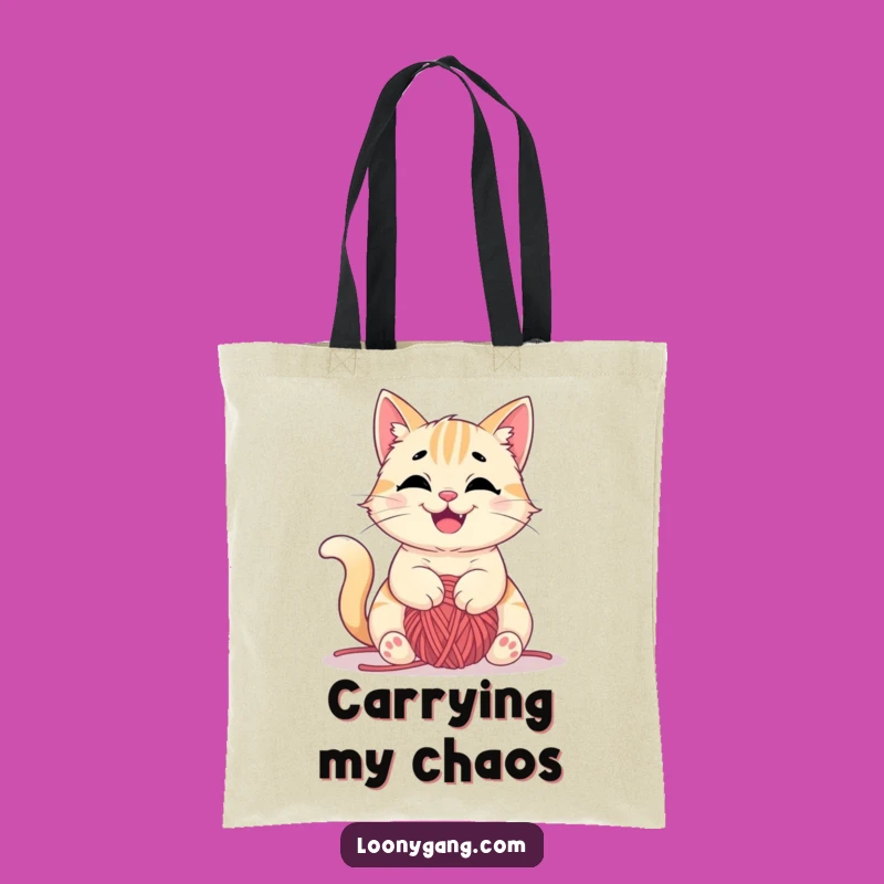 Funny Cat Yarn Tote Bag: Carry Your Yarn, Practical Funny Gift for Shoppers