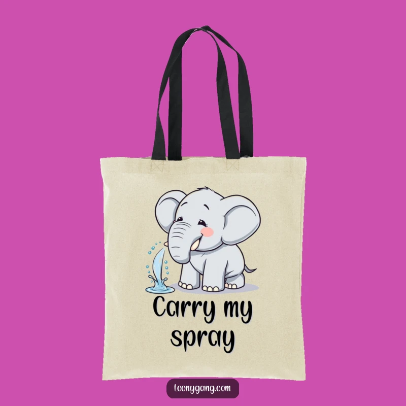 Funny Elephant Tote Bag: Carry Your Giggles with This Water Spritz Companion