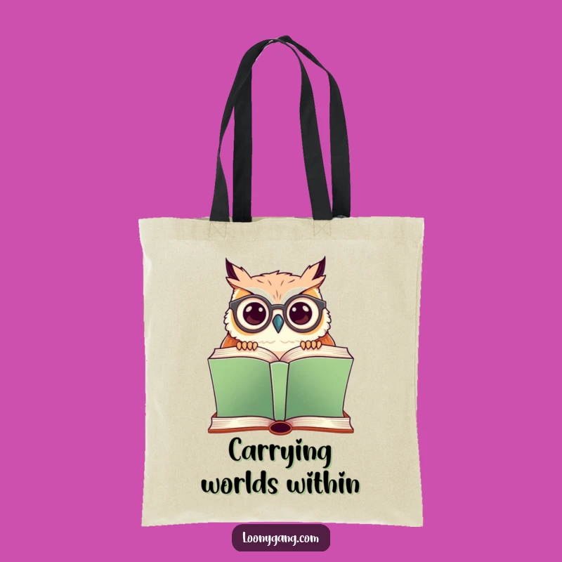 Funny Owl Book Bag: Sturdy Tote with Spectacled Bird, Perfect Funny Gift for Readers