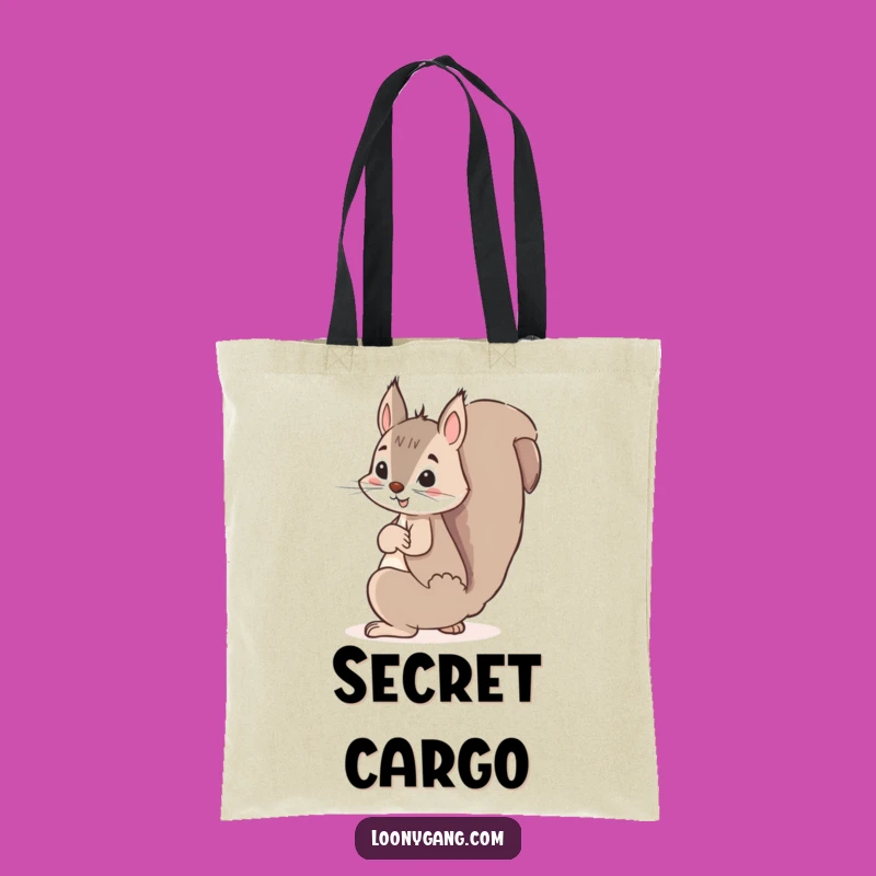 Funny Squirrel Hiding Acorn Tote Bag - Mischievous Nutty Carryall Gift